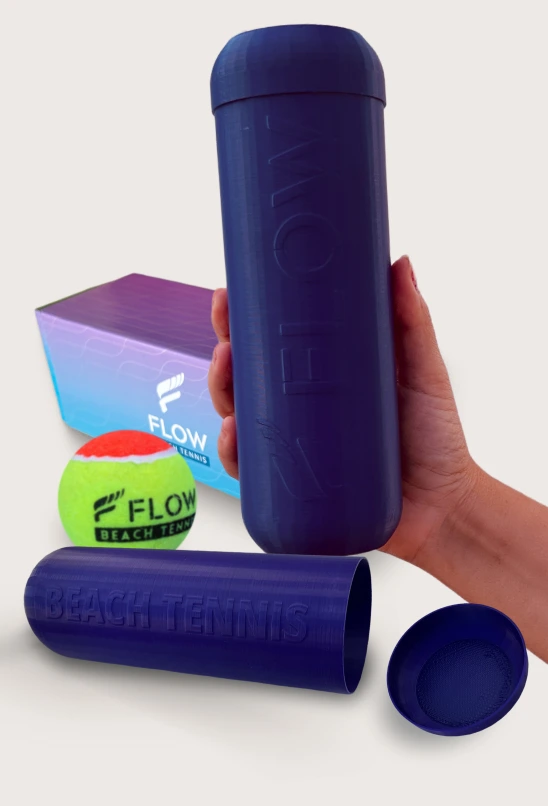 Ball Tube Flow, Free Beach Tennis Ball Included, Fit Up to 3 Balls, Prolong Lifetime & Original Pressure, Unique Tennis & Beach Tennis Ball Tube Design, Purple