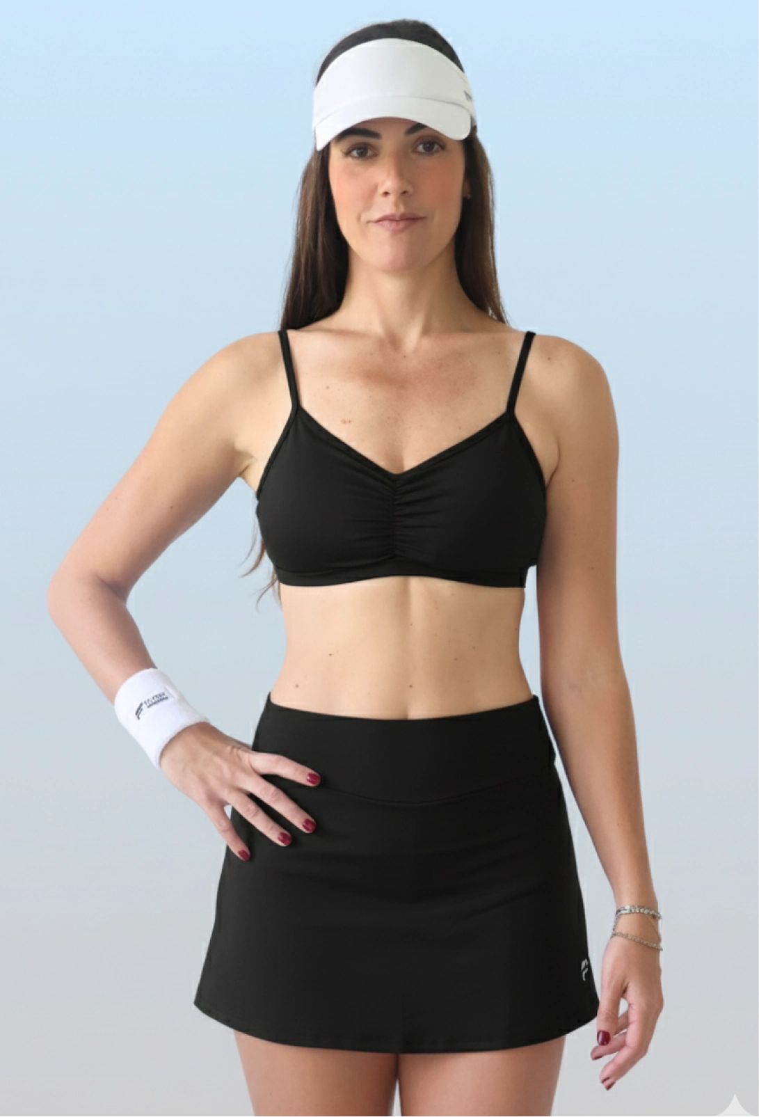 Black Maui Skirt, UV 80 Extra Sun Protection, Tennis Skirt, Anti-Heat Cooling Comfort Fabric, 4-Way Stretch, Anti-Pilling, Flow Beach Tennis Skirt