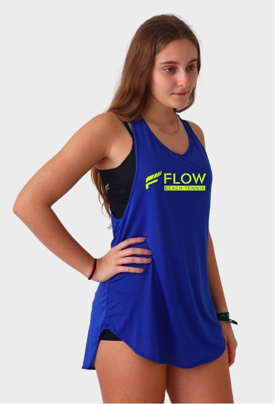 Blue Long Tank Top Rio, Supreme Comfort Technology,  Anti-Heat Cooling System, Wrinkle Resistant.