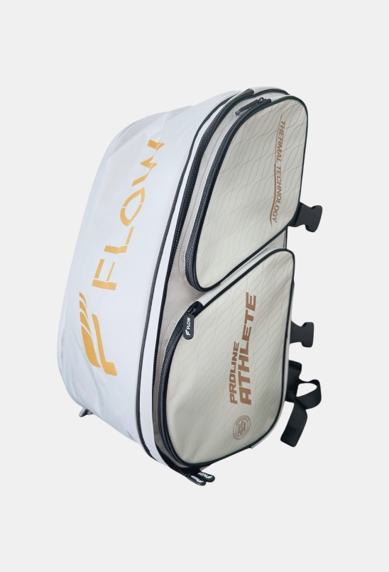 Beach Tennis Racket Bag, White, Thermal Case, Carry-on Safe, Fit up To 4 Rackets